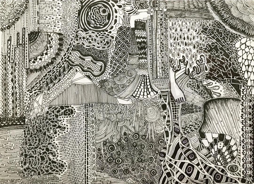 展示用絵画：私の頭の中 [作者:torayu] – CANVAZ.ART SHOP