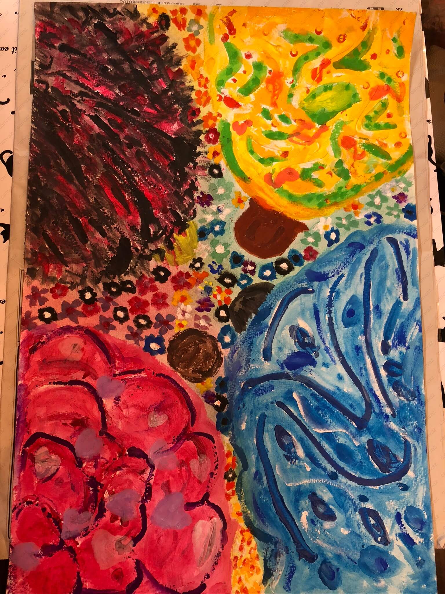 絵画作品「哀」 展示用絵画：喜怒哀楽 [作者:みつこ] – CANVAZ.ART SHOP