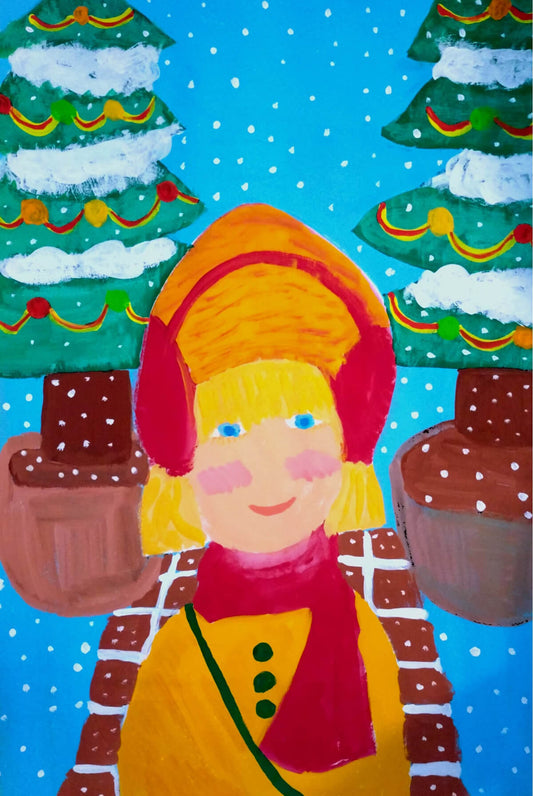 展示用絵画：ワクワク！クリスマス！ [作者:小笠原和美]