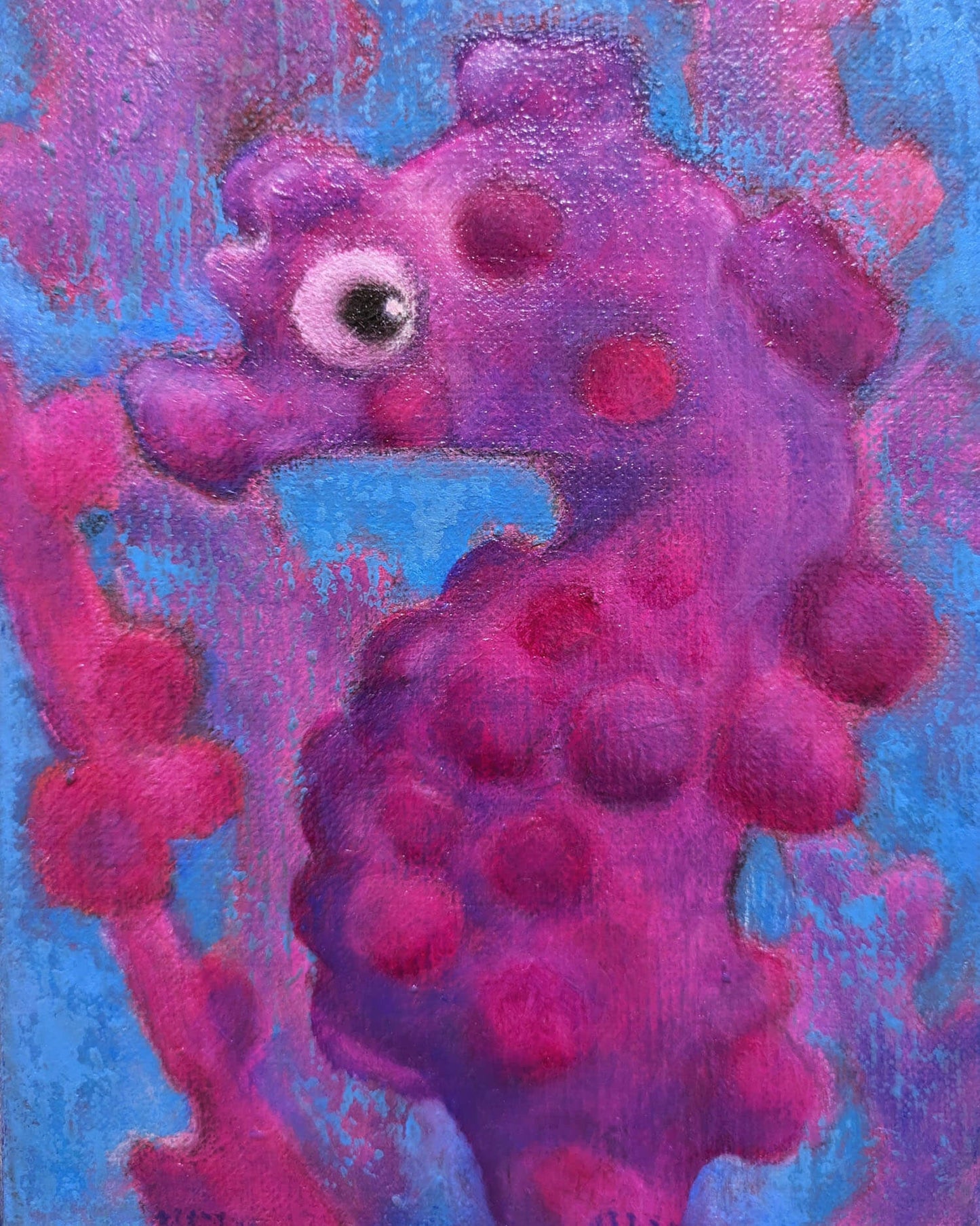 展示用絵画：タツノオトシゴ [作者:川嶋栄美子]