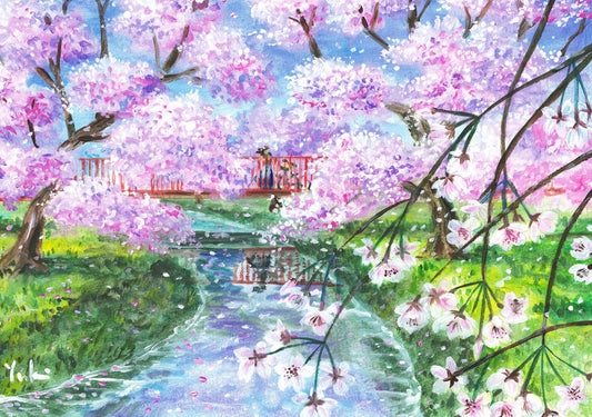 展示用絵画：桜の声を聴く [作者:工房はんど　Yuki]