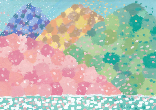 展示用絵画：『四季の山の風景』 [作者:工房はんど　toki]