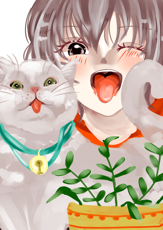 展示用絵画：癒しの生活 [作者:ここ奈るん]