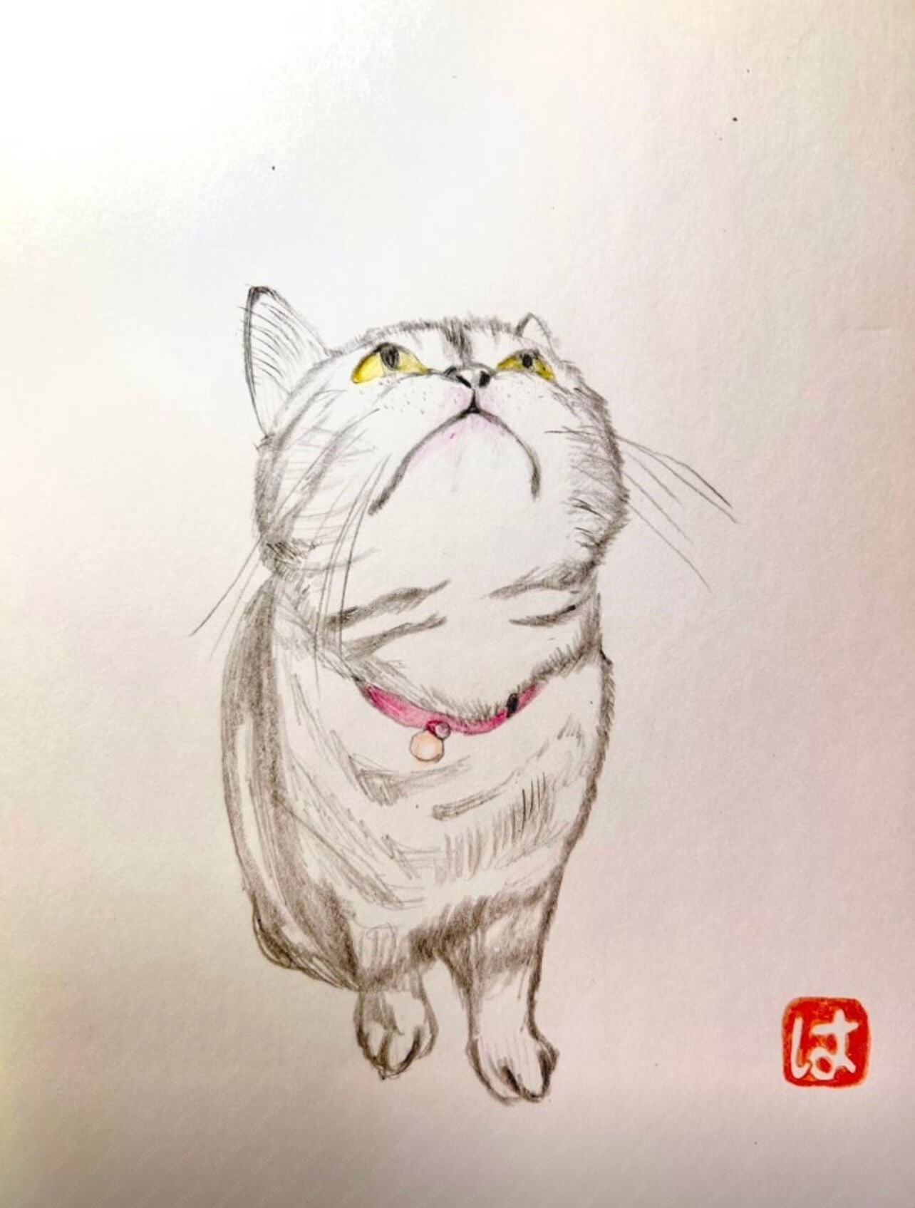 展示用絵画：わたしの猫ちゃん [作者:はな]