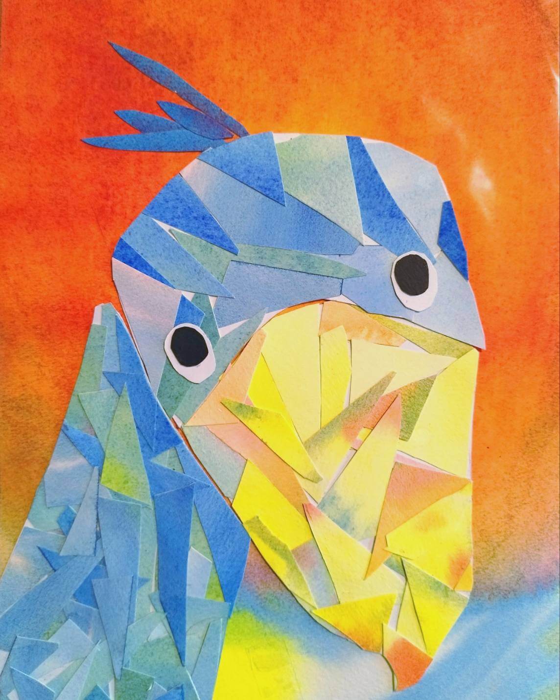 展示用絵画：ハシビロコウ [作者:【全盲の画家】オバケのタムタム]