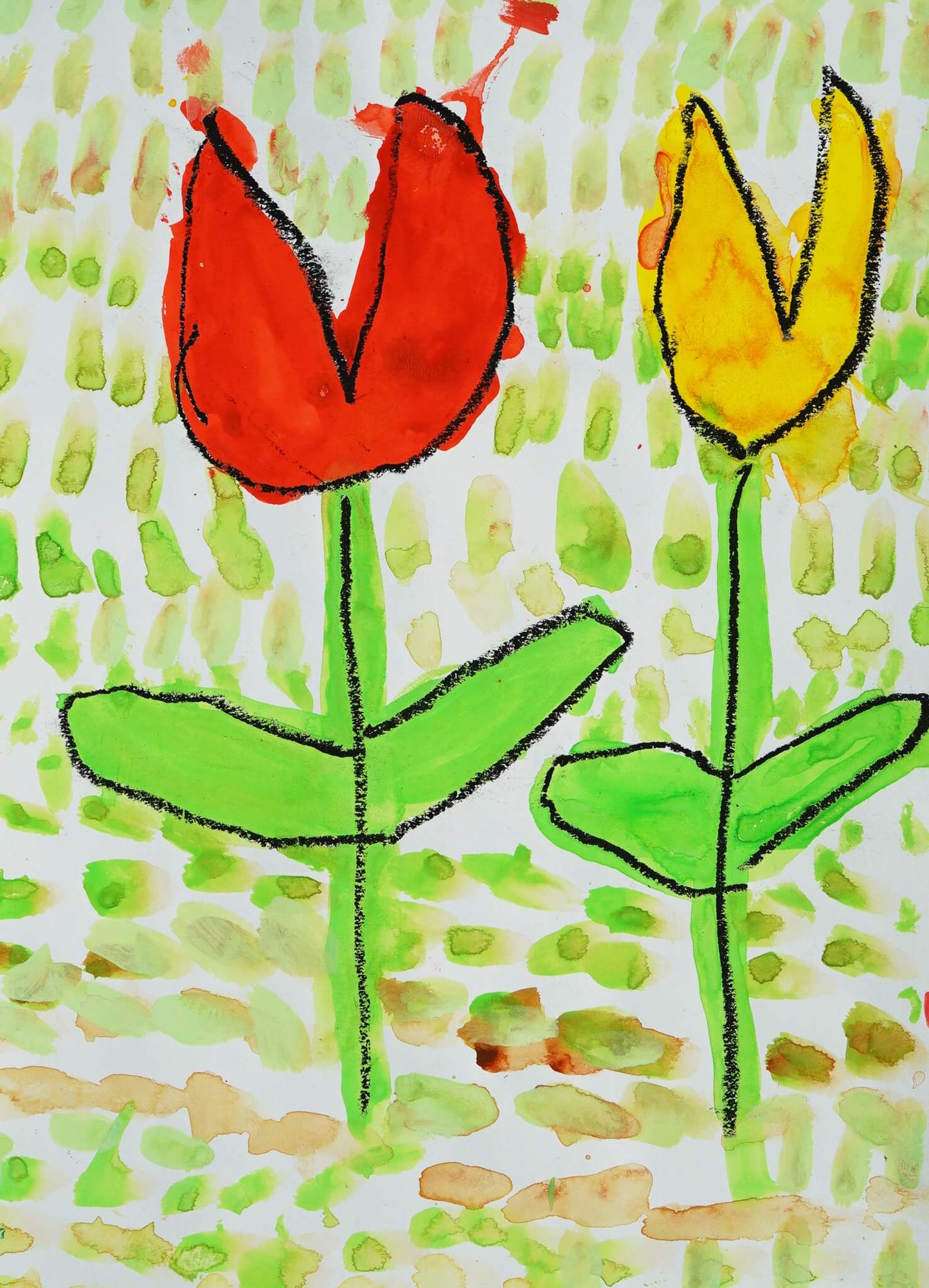 展示用絵画：チューリップ [作者:石川正]
