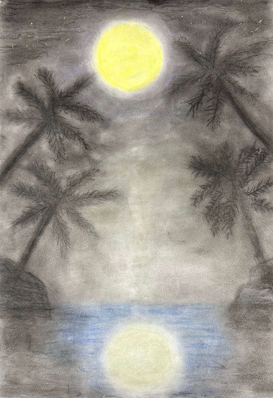 展示用絵画：南国の夜 [作者:ちわわん]