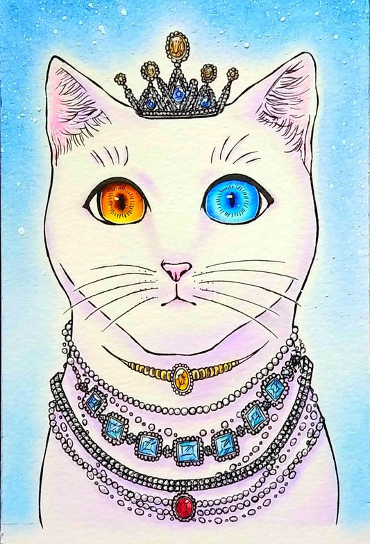 展示用絵画：猫　オッドアイ [作者:ちょび]