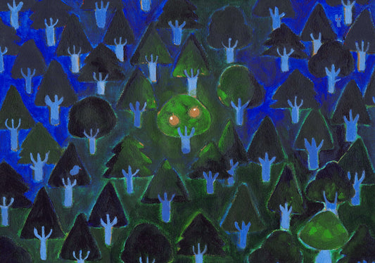 展示用絵画：森の目 [作者:工房はんど　manon]