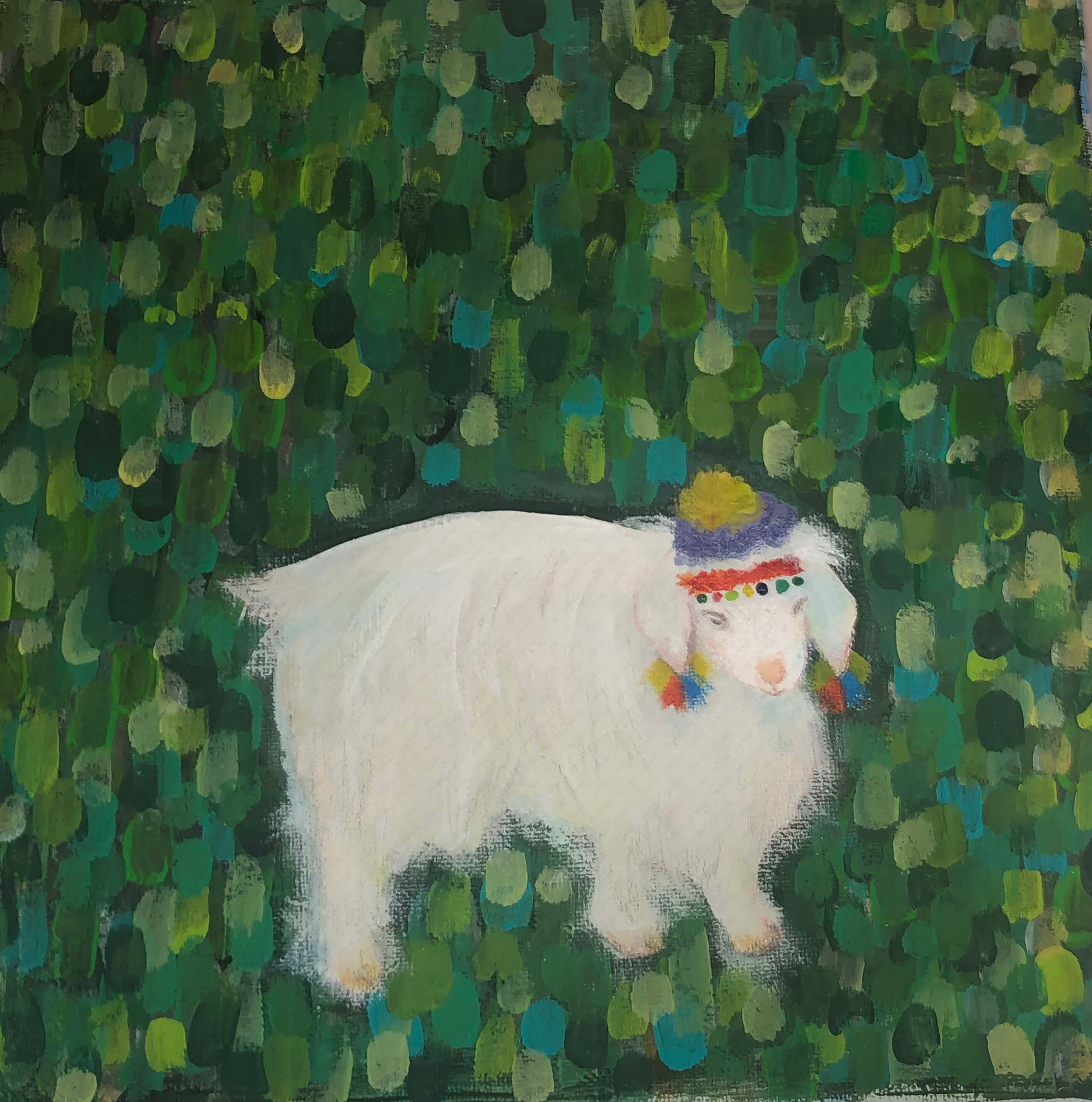 展示用絵画：ヤギのおさんぽ [作者:saku] – CANVAZ.ART SHOP