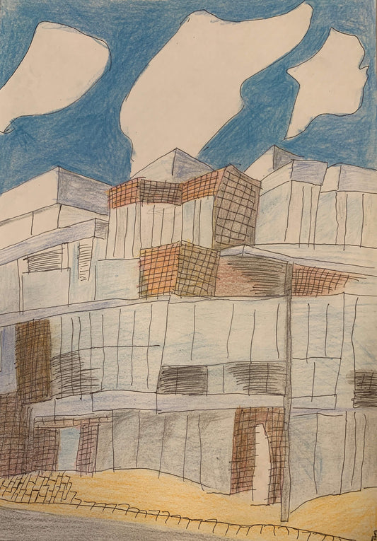 展示用絵画：図書館という職場 [作者:鈴木耀]