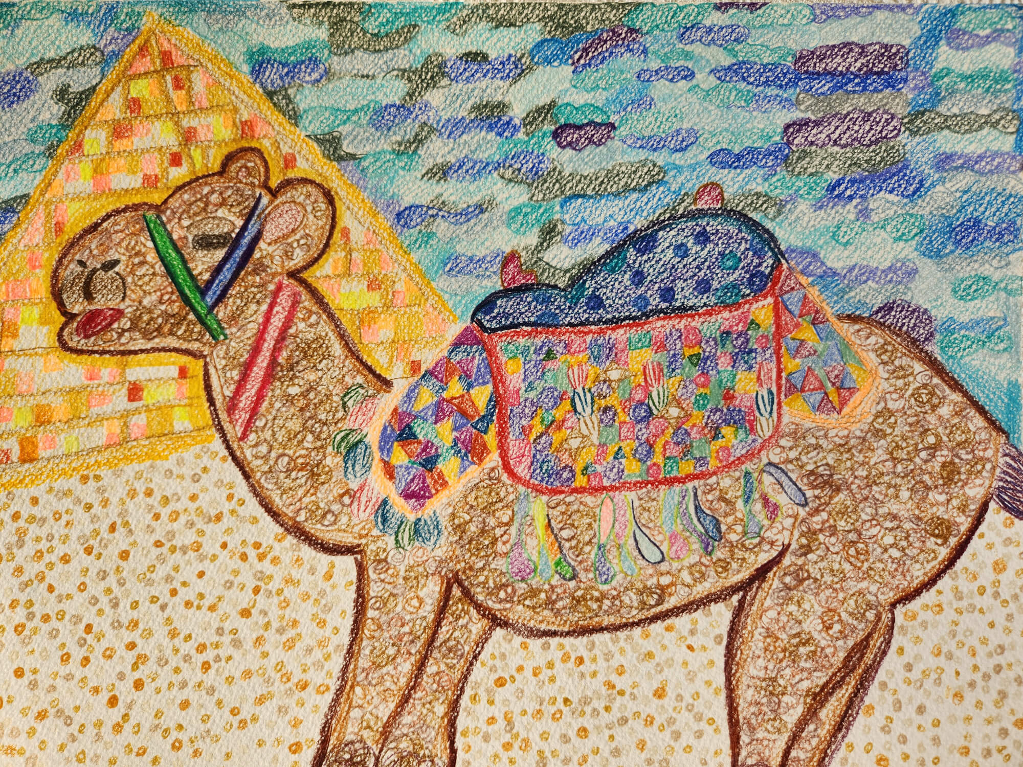 展示用絵画：砂漠を彷徨うラクダ [作者:ATSUSHI] – CANVAZ.ART SHOP