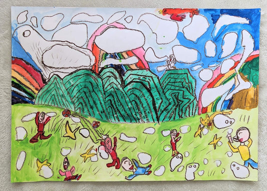 展示用絵画：広い世界 [作者:わたる]