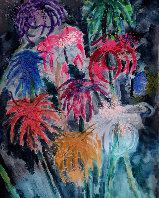 展示用絵画：彼岸花 [作者:園田佳枝]