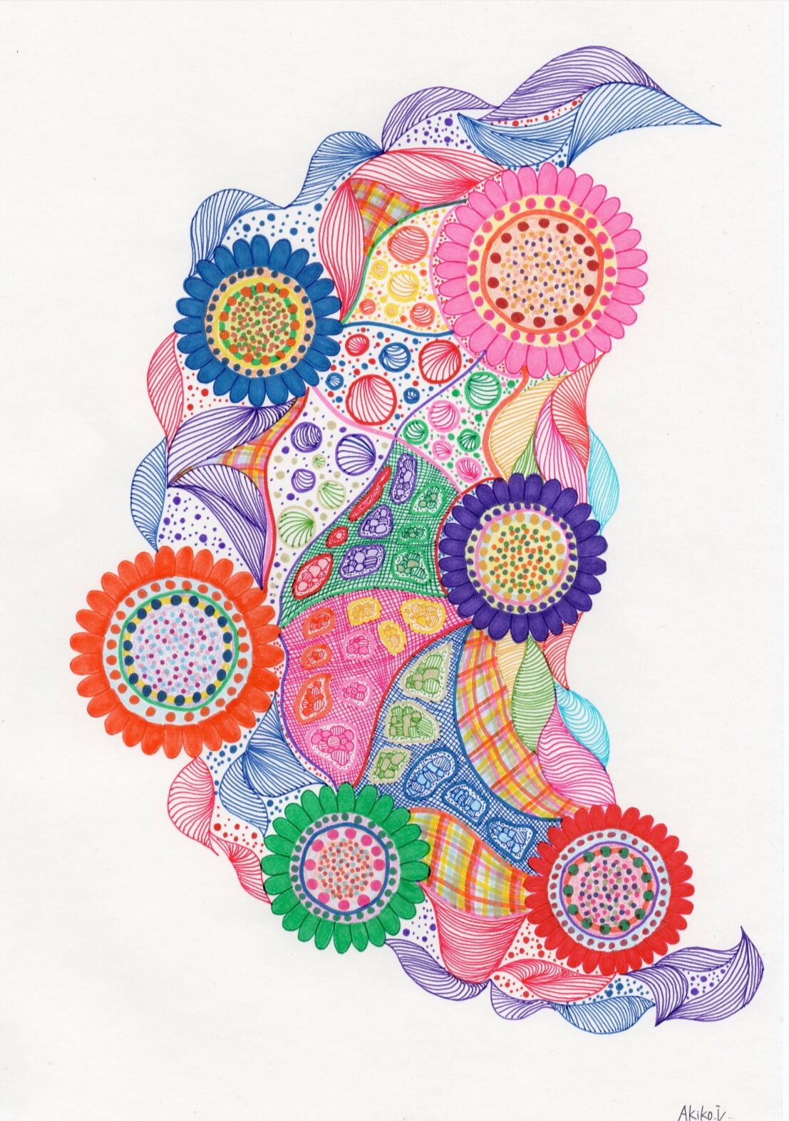展示用絵画：三日月 [作者:Akiko Iwahara]