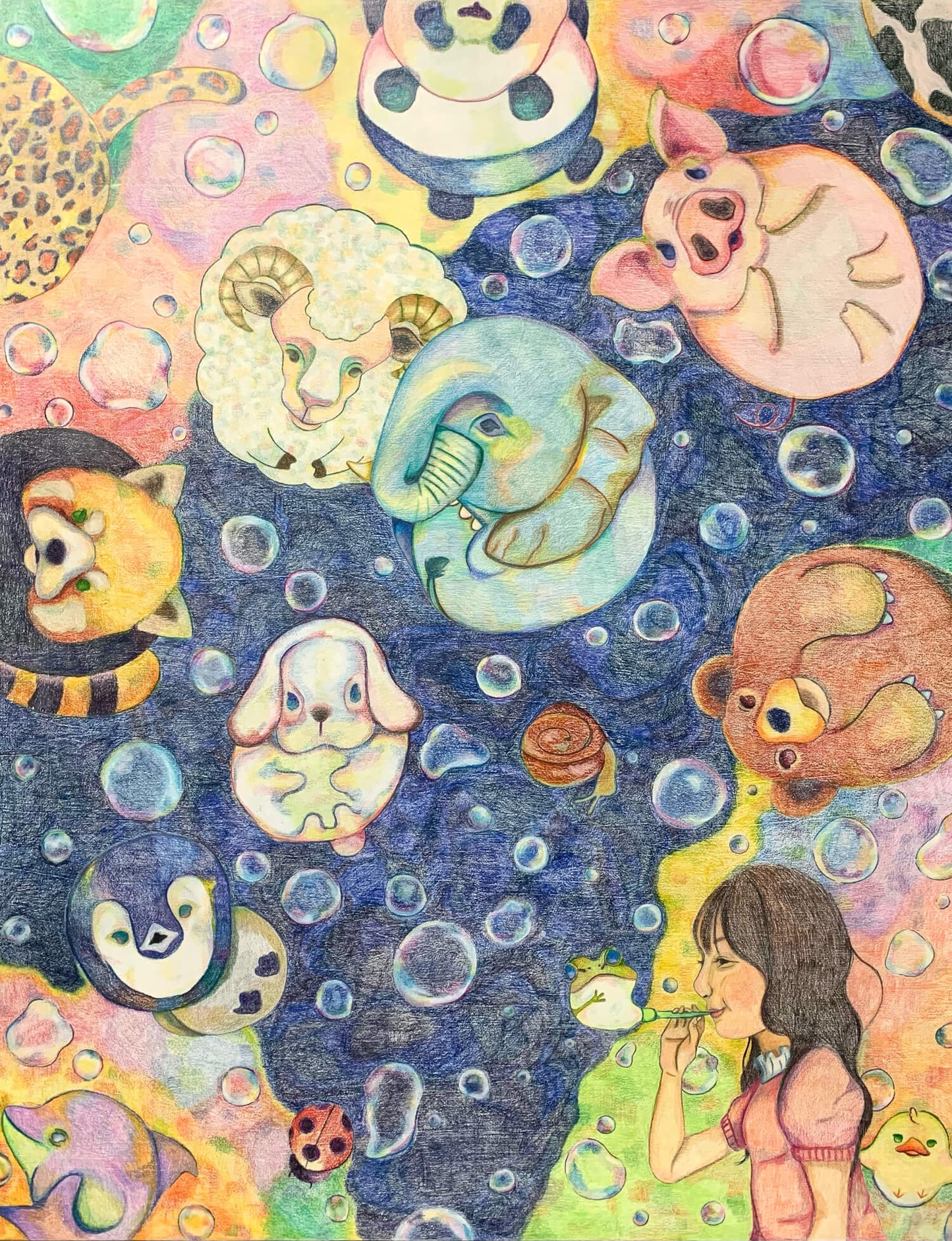 展示用絵画：膨らむ [作者:堀口美有]