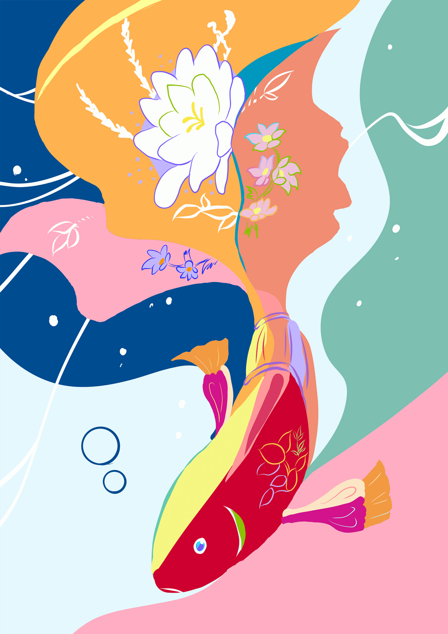 展示用絵画：花金魚+ [作者:ヤナギ]