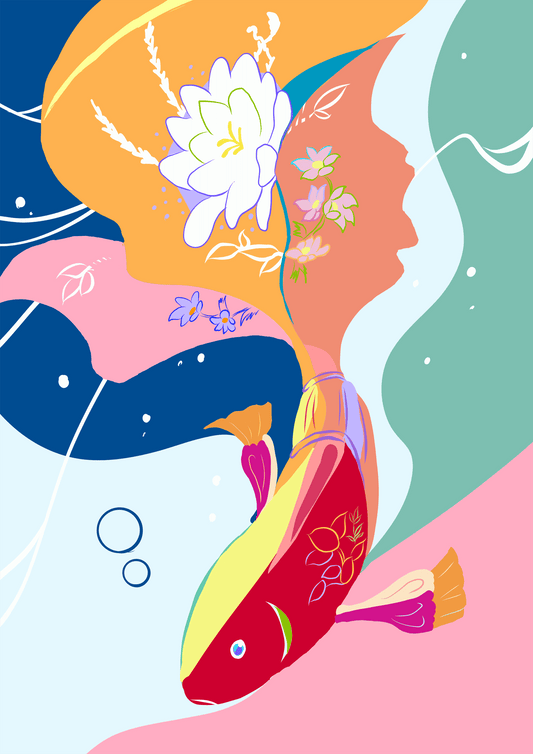 展示用絵画：花金魚+ [作者:ヤナギ]