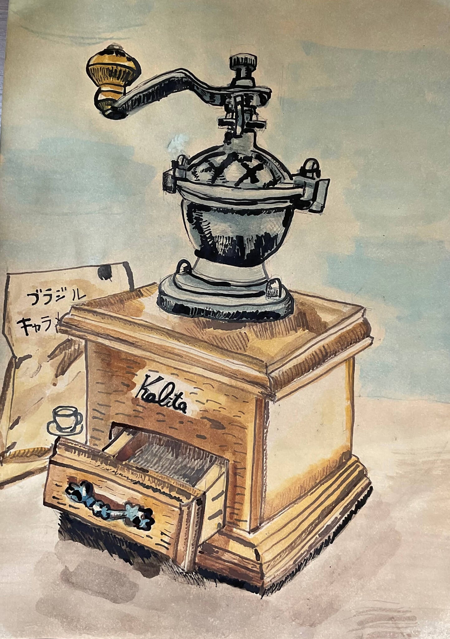 展示用絵画：コーヒーミル [作者:Artist Tomo]
