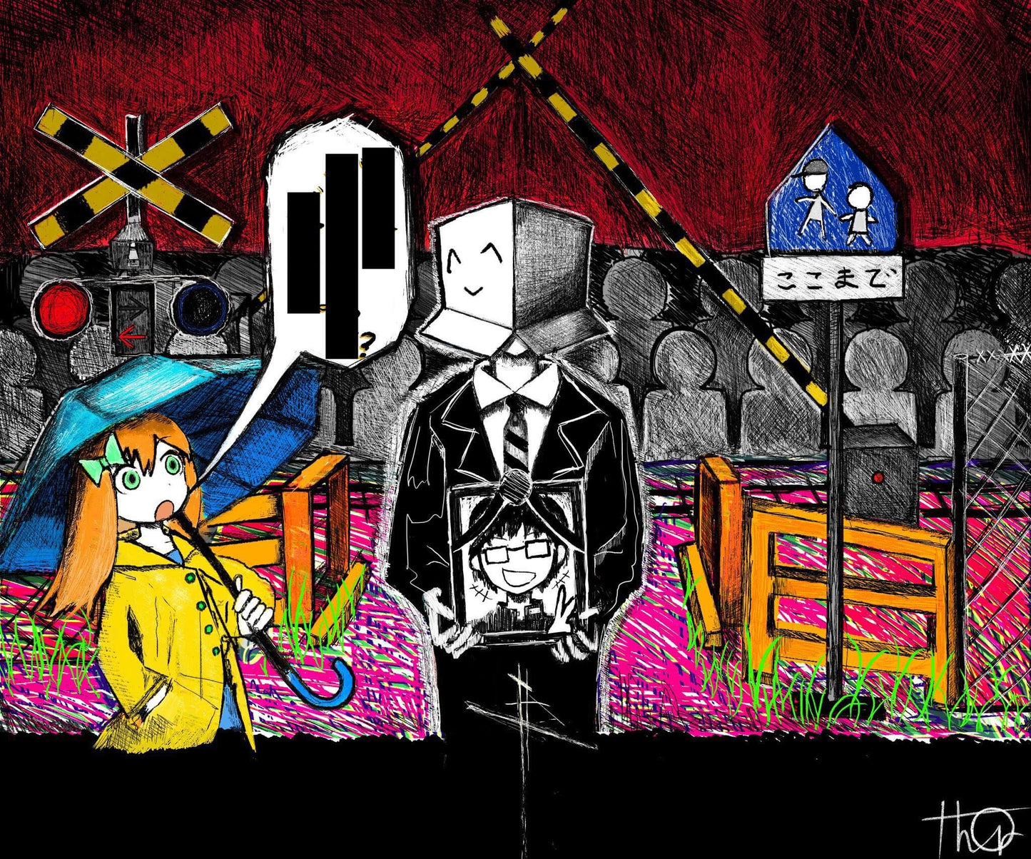 展示用絵画：大人のフリをする [作者:とーる]