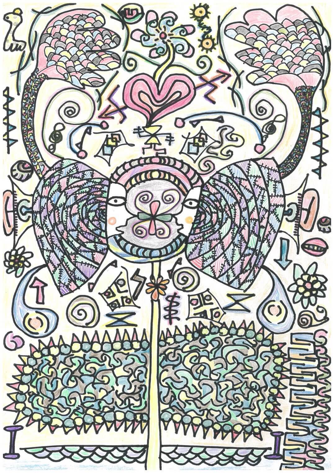 展示用絵画：オマツリ [作者:新井 藍]