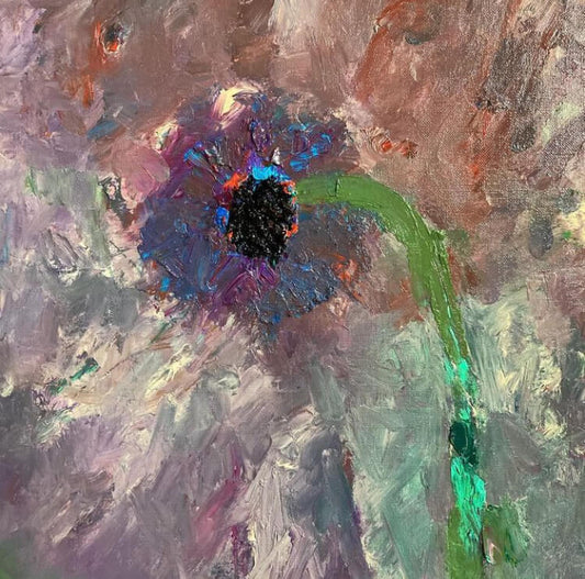 展示用絵画：コンクリートに咲く花 [作者:KANAMI]