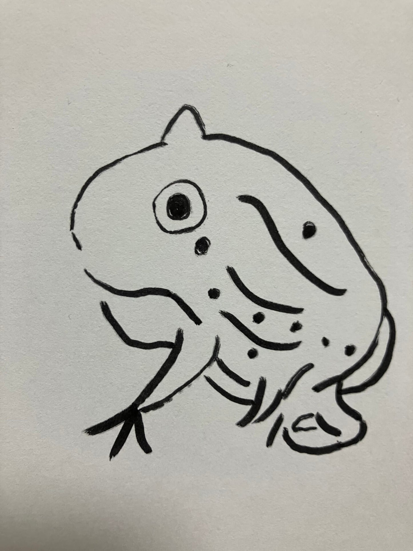 展示用絵画：カエルのような [作者:上村伊代]