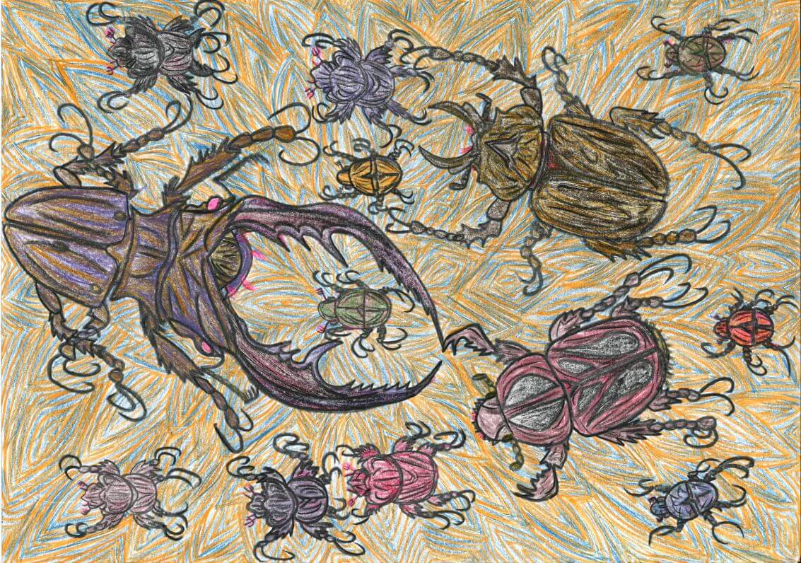 展示用絵画：クワガタ [作者:ミネソタのたまご売り]