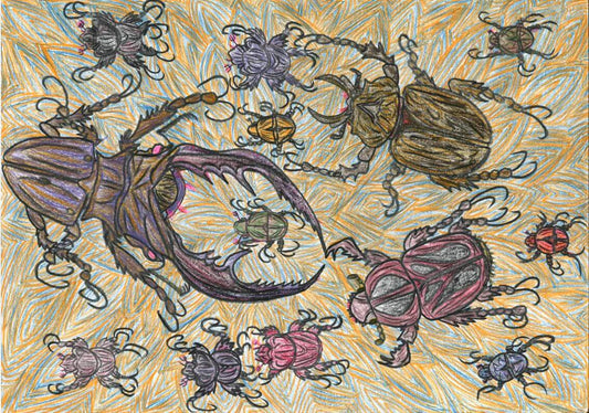 展示用絵画：クワガタ [作者:ミネソタのたまご売り]
