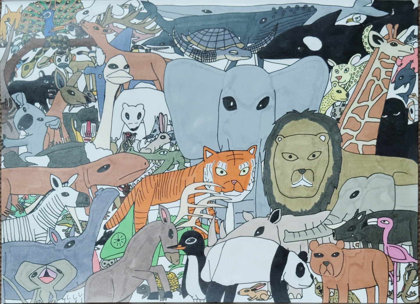 展示用絵画：僕の好きな生き物 [作者:shota]