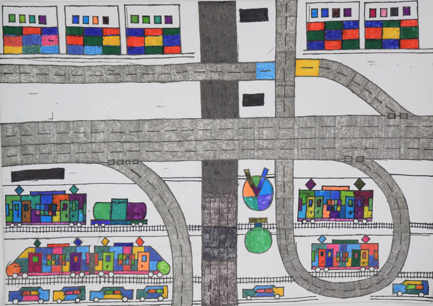 展示用絵画：高速道路 [作者:YU]