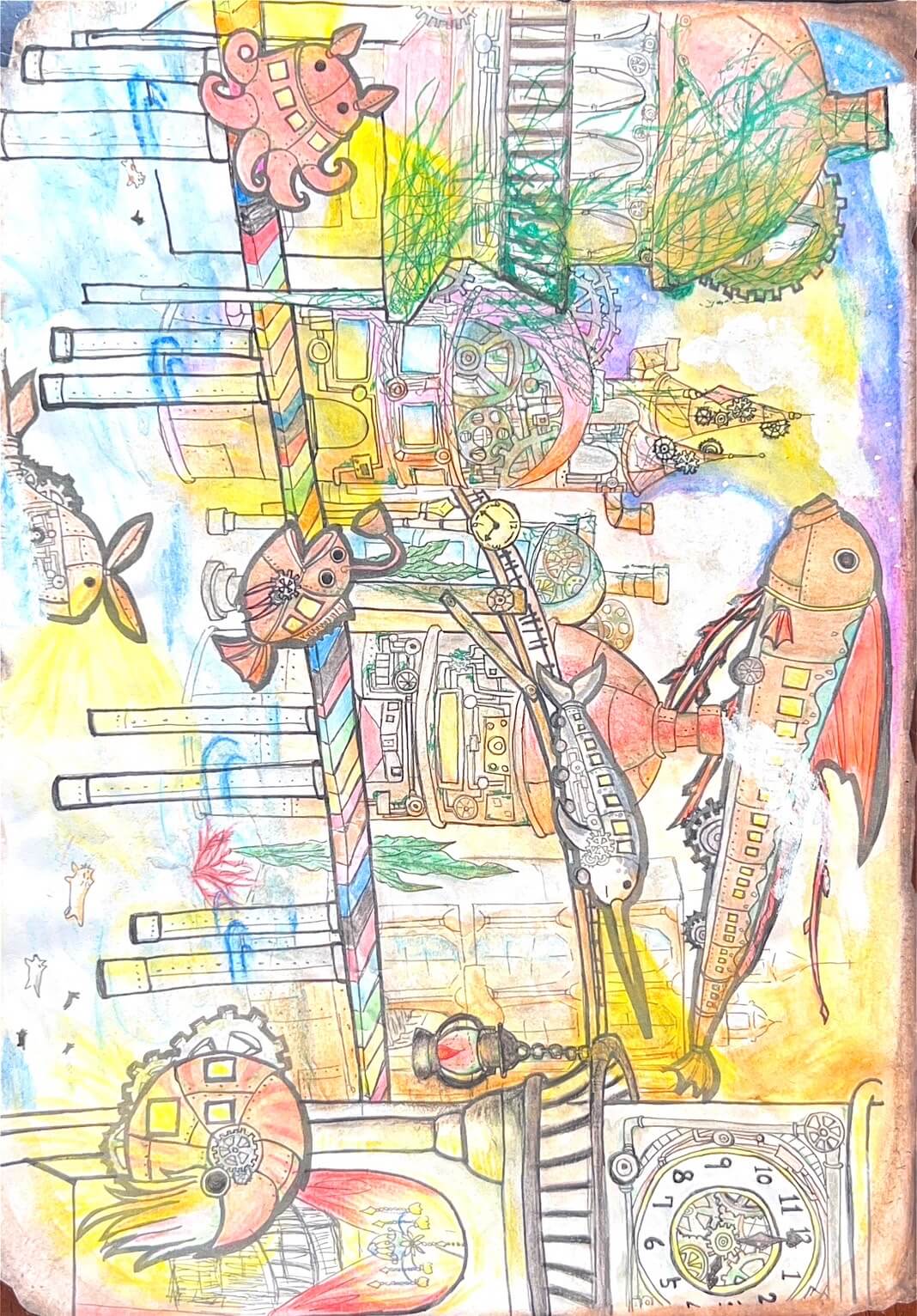 展示用絵画：スチームパンクの世界の無機物 [作者:イロリ]