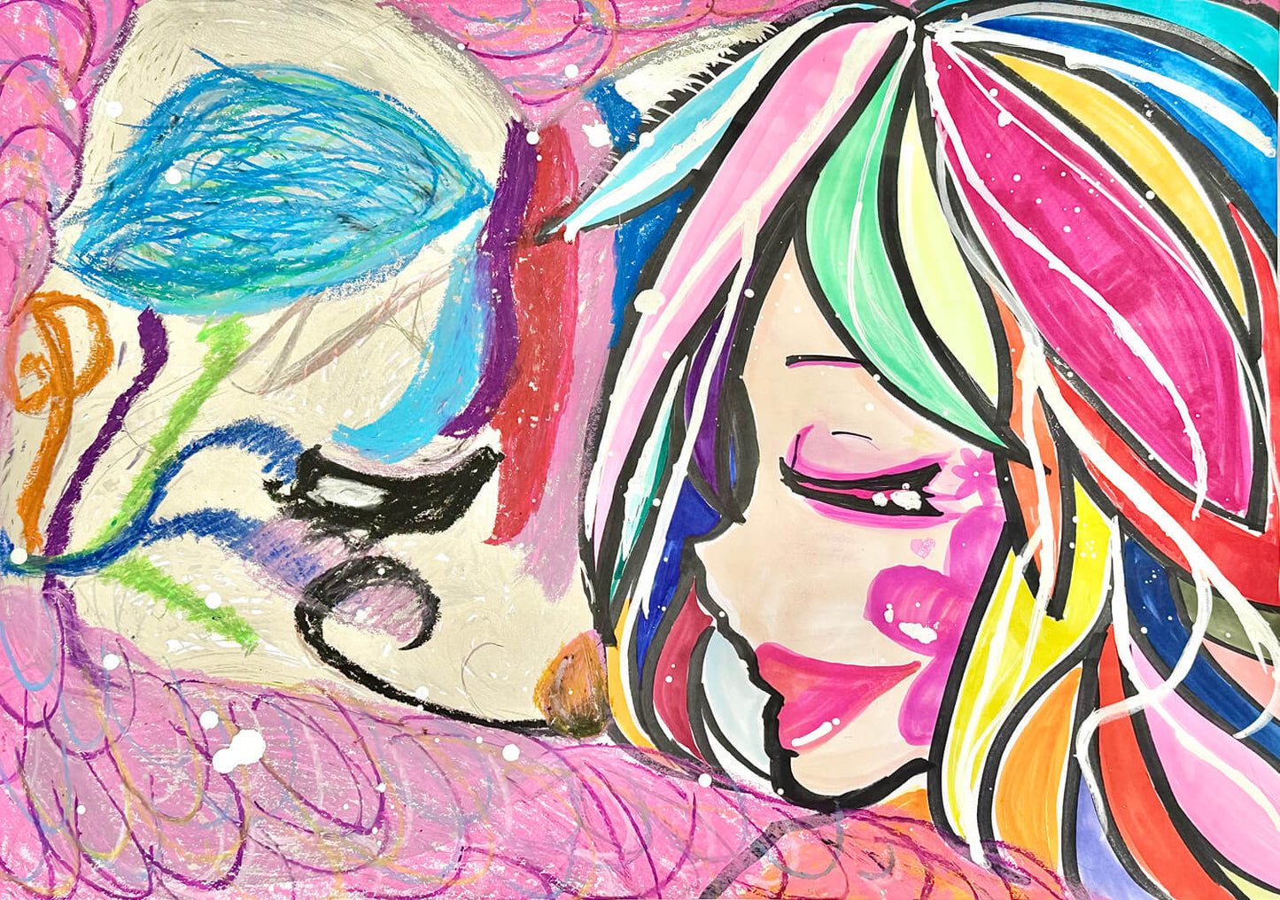 展示用絵画：やっと会えたね [作者:ひな  めぐみ]