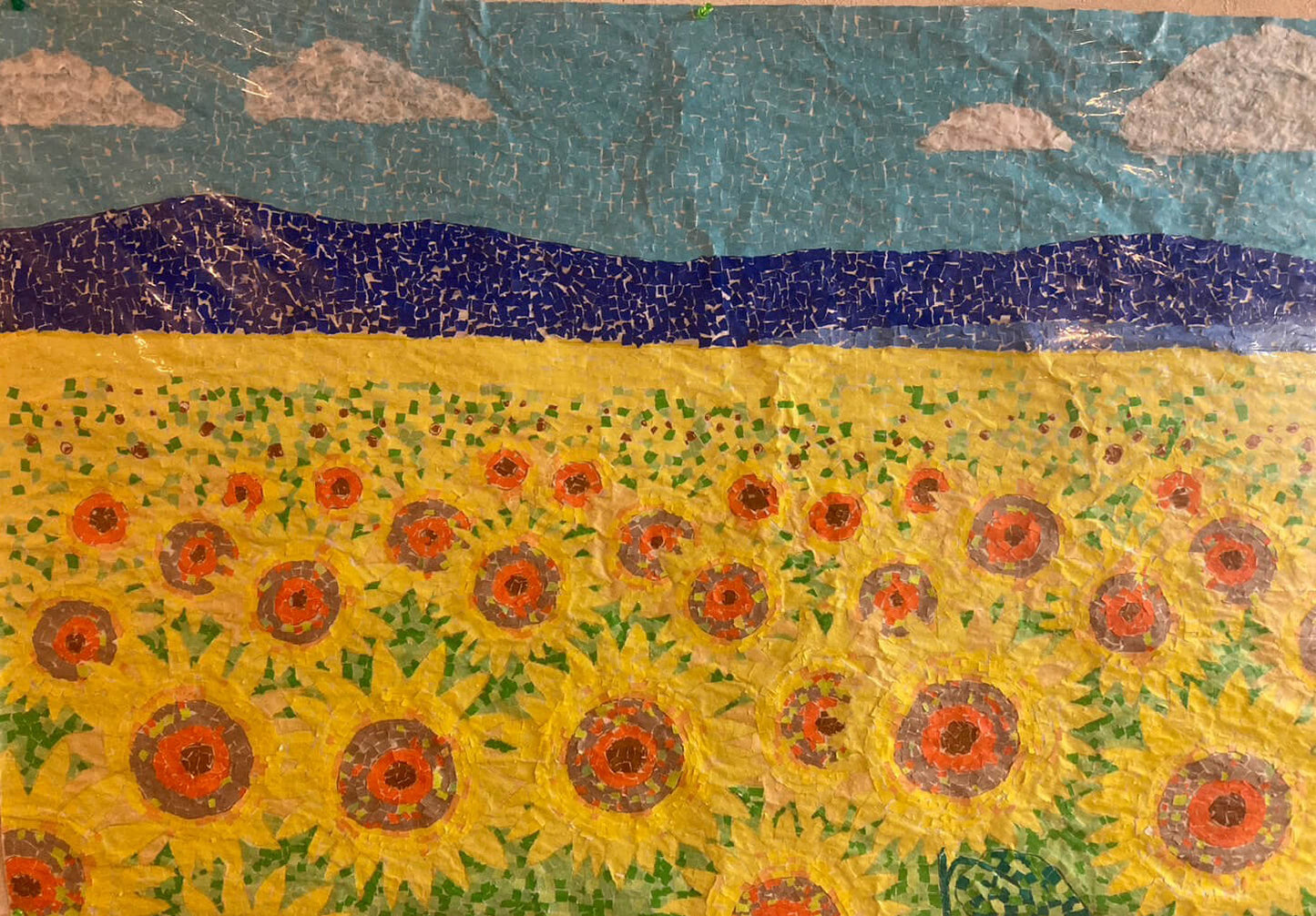 展示用絵画：夏 田沢湖 潟尻のひまわり [作者:つよポン]