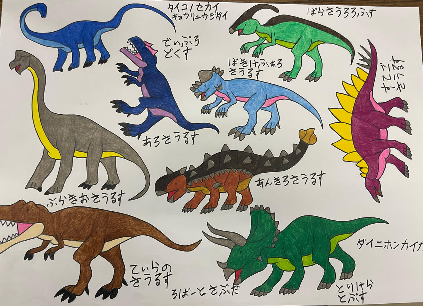展示用絵画：恐竜図鑑 [作者:高畑　敦也]