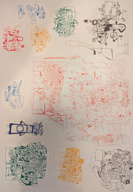 展示用絵画：ロボットの頭の中の地図 [作者:だいきち]