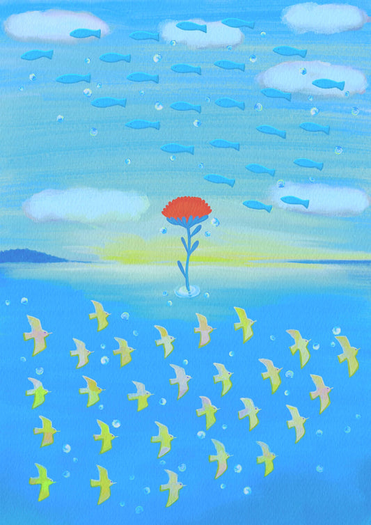 展示用絵画：楽しみながら変わる [作者:acha]