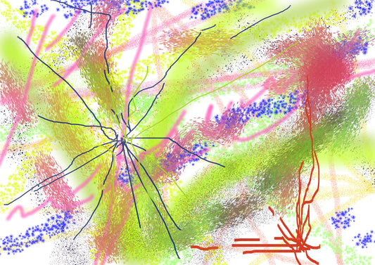 展示用絵画：光の交差点 [作者:情報資格試験]