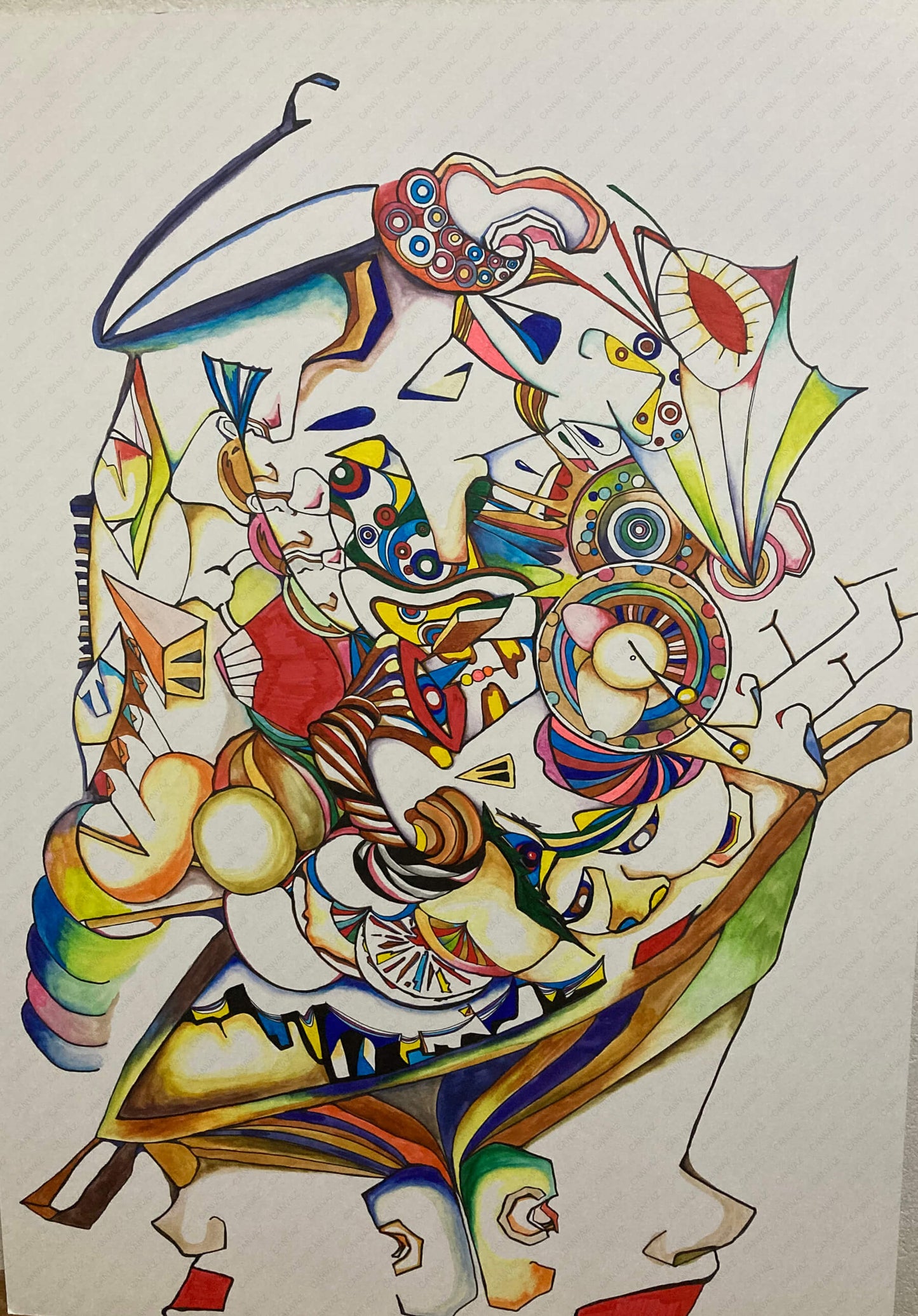 展示用絵画：Eat the sound（音を食う） [作者:甲斐 ひとみ]