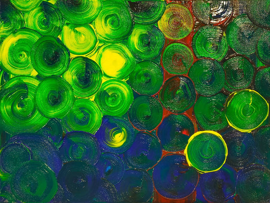 展示用絵画：雨の日の森 [作者:綾TORI]