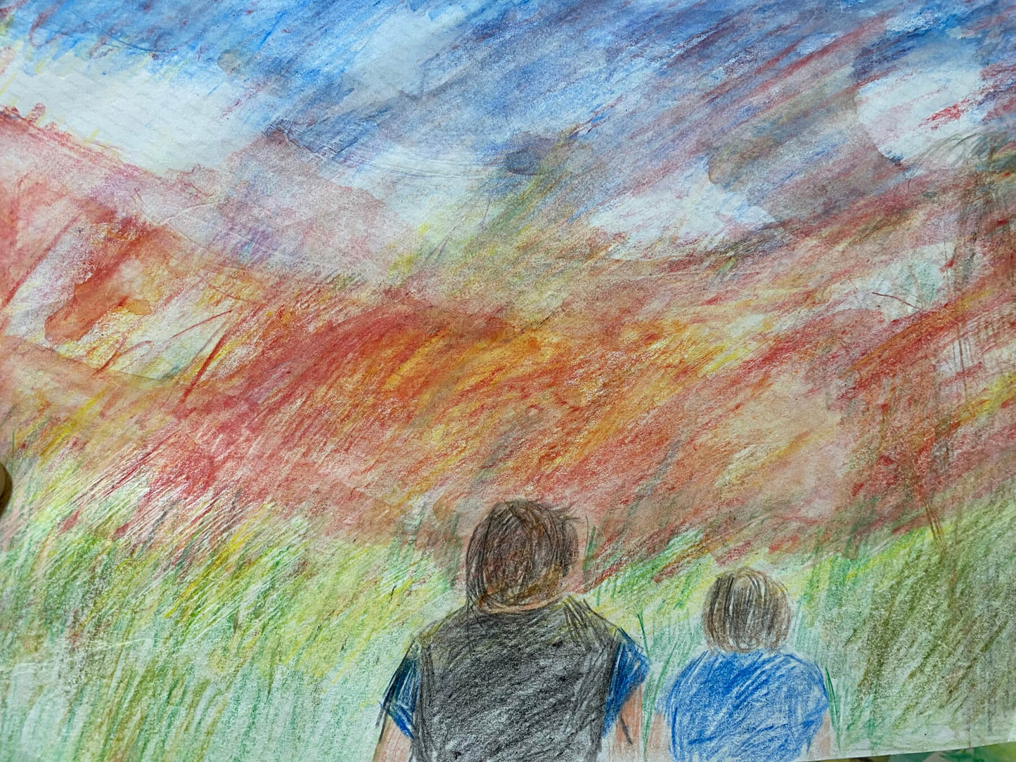 展示用絵画：最期に見た夕陽 [作者:Ayami]