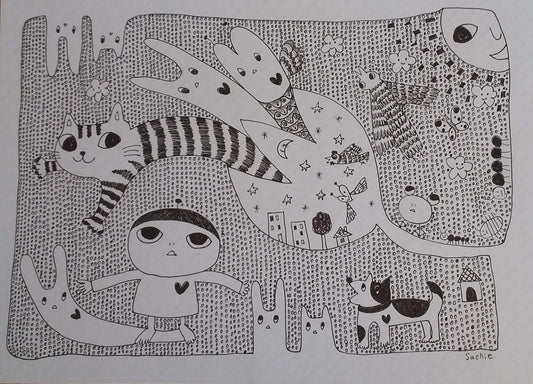 展示用絵画：動きだす [作者:sachie]