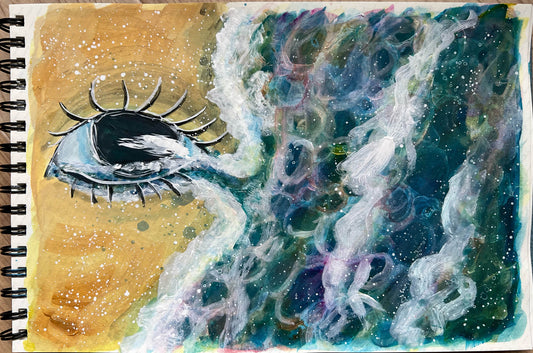 展示用絵画：自分に溺れる [作者:Ruuuu]