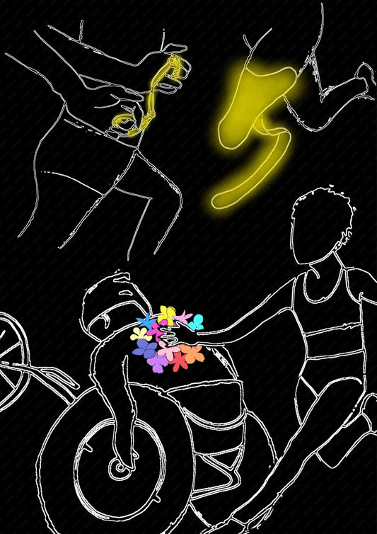 展示用絵画：ユニバーサルリレー [作者:工房はんど　らいむ]