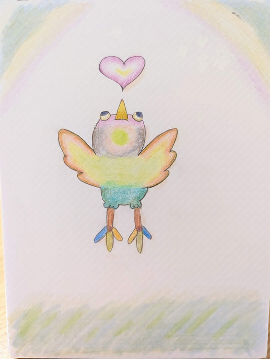 展示用絵画：しあわせの鳥 [作者:はな]