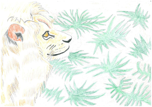 展示用絵画：草原の王者 [作者:猫職人]