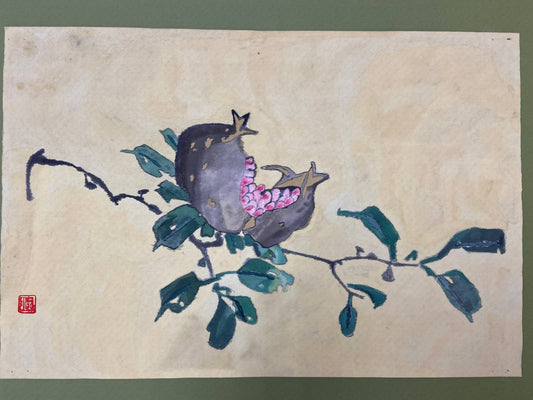 展示用絵画：はじけた柘榴 [作者:道家　大偉之]