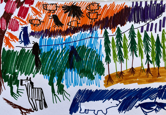 展示用絵画：トカゲ [作者:田中友章]