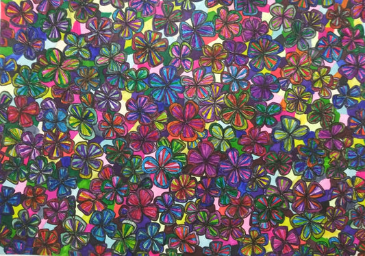 展示用絵画：フラワー [作者:さとうれなアートの世界]