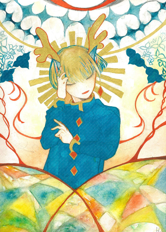 展示用絵画：青の縁 [作者:燈翠きよ]